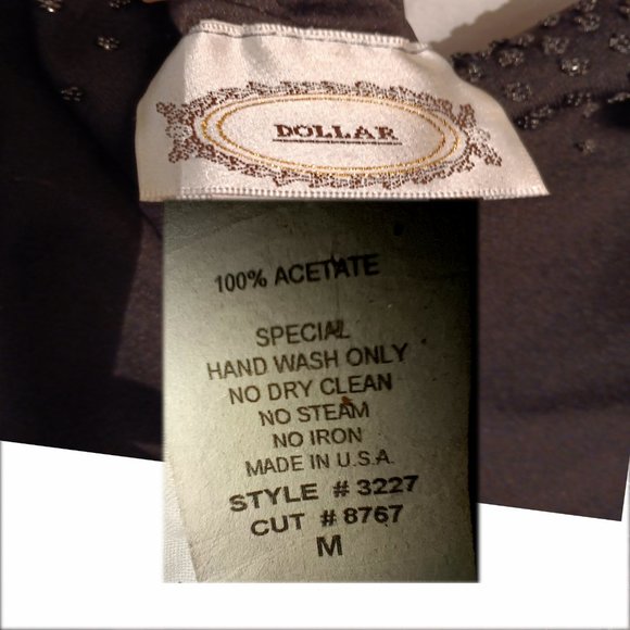 •	Dollar One Shoulder Front Slit Black with Decorative Highlights Size Medium - Picture 9 of 9